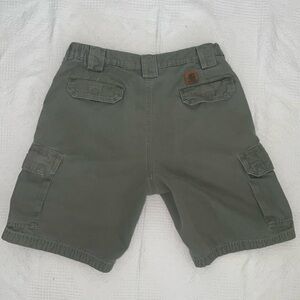 Vintage Carhartt Cargo Shorts Cotton Canvas Size 34 Army Green